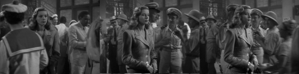 Caption: Lauren Bacall’s zigzag in To Have and Have Not (1944).